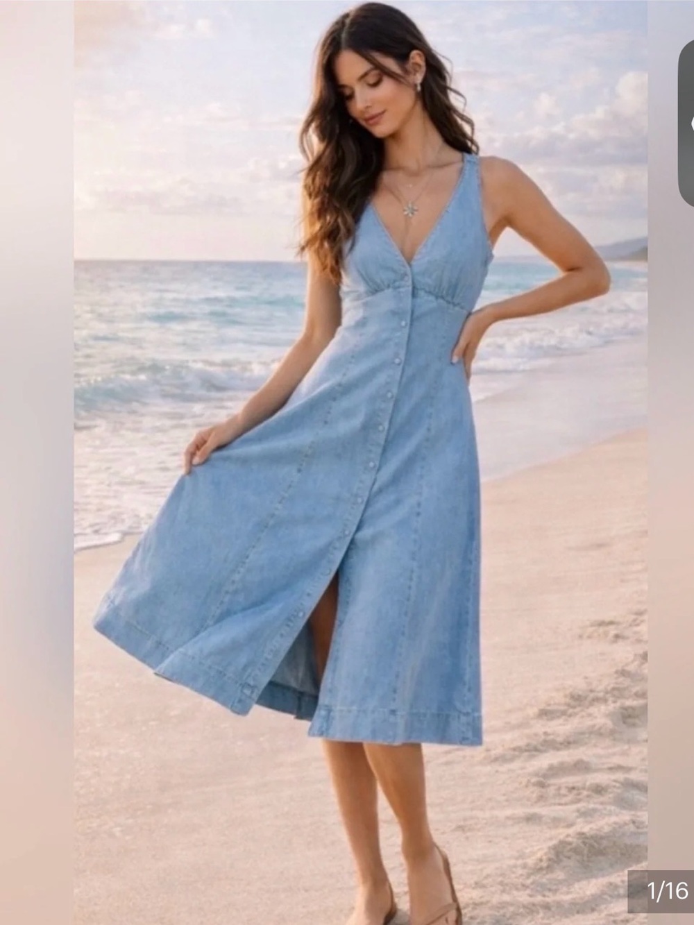 NWT Size 6 Reformation Sebastian denim midi dress $248 MSRP